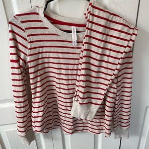 Red Striped Waffle Knit pajamas